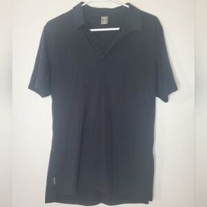 Mens IceBreaker Merino Black Collared Button Polo Shirt Size Small